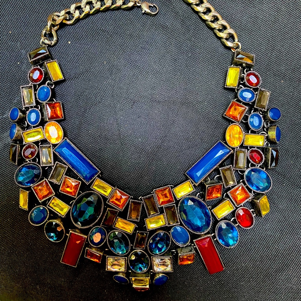 Zara gemstone statement necklace